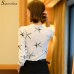 Soperwillton Hot Sale 2018 Summer New Arrival Female Long-Sleeve Blouse Women Shirt Chiffon Ruffle Tops Camisa Renda Blusa #A506