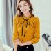 Spring Autumn 2019 Women White Shirt Long Sleeve Shirts Korean Ruffles Women Streetwear Slim Chiffon Blouse Elegant Ladies Tops