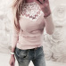 Spring Autumn women Lace Blouse Shirt Sexy White Red Gray Black Tops Party Girls Blusas Shirts 2018 Fashion