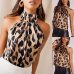 Summer Women Blouse Shirt 2019 Sexy Leopard Print Ladies Halter Blouses Female Sleeveless Plus Size Womens Tops and Blouses 4XL