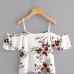 Summer Women V-Neck Chiffon Blouses Fashion Boho Floral Printed Shirts Ladies Casual Short Sleeve Off Shoulder Blouse Tops #YL