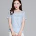 Summer Women White Lace Blouse Short Sleeve Plus Size Korean Crochet Round Neck Hollow Out Tops Shirt Camisas Femininas Qz*