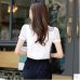 Summer Women White Lace Blouse Short Sleeve Plus Size Korean Crochet Round Neck Hollow Out Tops Shirt Camisas Femininas Qz*