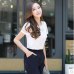 Summer Women White Lace Blouse Short Sleeve Plus Size Korean Crochet Round Neck Hollow Out Tops Shirt Camisas Femininas Qz*