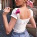 Summer tops for women blouses white crop top sexy puff sleeve blouse women shirts ruffle top streetwear Korean fashion clothing