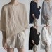 Top Fashion 2019 Celmia Casual Batwing Sleeve Loose Blouse Women Summer Solid Buttons Linen Baggy Work Office Shirts Plus Size