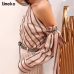 Umeko Striped Blouse Women One Shoulder Tops Sexy Long Sleeve Bow Shirts Female Fashion Women's Blouses 2019 Chemisier Femme