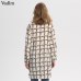 Vadim women elegant chain print long blouse long sleeve side split irregular shirts ladies streetwear loose tops blusas LA323