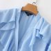 Vadim women sweet ruffled chiffon blouse V neck long sleeve cute female casual fashion blue shirt stylish tops blusas LA855