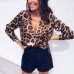 Vogue Women Ladies Leopard Print Loose Long Sleeve V-Neck Sexy Tops Blouses Female Fashion Shirts Blouses Top Clothing