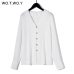 WOTWOY Long Sleeve White Blouse Women Casual Chiffon Blouse Shirt Women Spring Summer Kimono Tunic Tops Feminino Blusas Harajuku