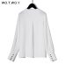 WOTWOY Long Sleeve White Blouse Women Casual Chiffon Blouse Shirt Women Spring Summer Kimono Tunic Tops Feminino Blusas Harajuku