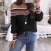 Women Autumn Casual Multicolor Long Sleeve Off Shoulder Top Blouse blusas mujer de moda #20181013 plus size