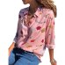 Women Blouses 2019 Floral Print Long Sleeve Turn Down Collar Blouse Ladies Shirts Striped Tunic Plus Size Blusas Chemisier Femme