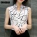 Women Blouses And Shirts 2018 Summer Korean Elegant Sleeveless Flower/Butterfly/Plaid Print Shirt Ladies Tops Female Clothing