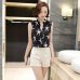 Women Blouses And Shirts 2018 Summer Korean Elegant Sleeveless Flower/Butterfly/Plaid Print Shirt Ladies Tops Female Clothing