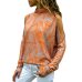 Women Blouses Sexy Cold Shoulder Tops Casual Turtleneck Knitted Top Jumper Pullover Print Long Sleeve Shirt Blusas Camisas Mujer