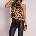 Women Blouses Sexy Leopard Print Ladies Shirts And Tops Halter Blouse Sexy Sleeveless Tops Womens Clothing Summer Female Blouses