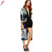 Women Boho Floral Printed Long Blouse Loose Shawl Kimono Cardigan Boho Beach Cover up Shirt Outwear blusa mujer feminino#4