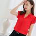 Women Chiffon Blouse Fashion Summer Sexy O Neck Sleeveless Ruffle Shirts Casual Slim Solid Blusas Plus Size Tee Tops