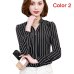 Women Chiffon Blouse Shirt 2019 Female Clothing Long Sleeve Blusas Chiffon Women's Office Blouses Print Striped Dot Lady OL Top