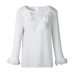 Women Ladies Casual Lace Polka Dot O Neck shirt Long Sleeve Tops Blouse Womens Clothing Top #LSJ