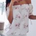 Women Off Shoulder Floral Blouse Shirt New Sexy Tops Lady Loose Flower Print Shirt Summer Fashion 3/4 Sleeve Slash Neck Clothes