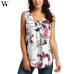 Women Printed Floral Crop Top Short Sleeveless Tank Top Blouse  6.12