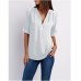 Women Shirts Summer Autumn Casual V-neck Chiffon Blouse Women Top Camisa Feminina Long Sleeve Black White Ladies Blouses Shirt