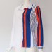 Women Striped Blouses Long Sleeve Chiffon Blouse Turn Down Collar Lady Office Shirt Casual Tops Blusas Blouse et Chemisier Femme