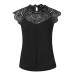 Women Tops and Blouses Shirts Solid Lace Chiffon Sleeveless Hollow Blouse Tops Shirt Woman Blouses Blusas Mujer De Moda 2019