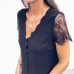 Women V Neck Lace  short  Sleeve Shirt  Blouse Top  women  summer blouse