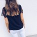 Women V Neck Lace  short  Sleeve Shirt  Blouse Top  women  summer blouse