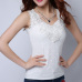 Womens Blouse Shirt Femininas Summer Tops and Blouses Lace Elegant Sleeveless Blusas Crochet Casual Holidays Plus Size Women