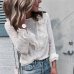 Womens Boho Beach Ruffle Frill Polka Dot Tops and Blouses elegant Long Sleeve Female Party Blouse blusas femininas elegante