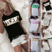 Womens Casual Short Sleeve Tops Summer Vogue Slogan Printed Tee shirt femme fashion harajuku tumblr Blouse blusa feminina