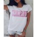 Womens Casual Short Sleeve Tops Summer Vogue Slogan Printed Tee shirt femme fashion harajuku tumblr Blouse blusa feminina