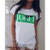 Womens Casual Short Sleeve Tops Summer Vogue Slogan Printed Tee shirt femme fashion harajuku tumblr Blouse blusa feminina