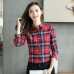 Women's Shirts 2018 Autumn and Winter female shirt plaid shirt women slim long sleeve cotton Blouse top female outerwear