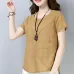 Women's Summer Blouses 2018 New Vintage Linen Cotton Ladies Tops Casual Loose Short Sleeve Shirt Female Plus Size Women Clothing