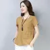Women's Summer Blouses 2018 New Vintage Linen Cotton Ladies Tops Casual Loose Short Sleeve Shirt Female Plus Size Women Clothing