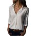 Work Wear White Blouse Tops Plus Size Long Sleeve V-Neck Formal Elegant Ladies Shirts 2019 Spring Summer Chiffon Office Blouse