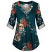 YOUYEDIAN womens tops and blouses 2018 Plus Size Long Sleeve Print V-neck Button Streetwear Pullover Tops Shirt