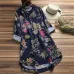 ZANZEA 2019 Plus Size Shirt Women Floral Blouse Female Casual Button Shirts Vintage Linen Blusas Bohemian Tops Chemise Vestidos