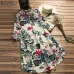 ZANZEA 2019 Plus Size Shirt Women Floral Blouse Female Casual Button Shirts Vintage Linen Blusas Bohemian Tops Chemise Vestidos