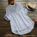 ZANZEA Plus Size Women Blouse 2019 Summer Womens Striped Tops Casual Work Shirts Ladies Elegant Blusas V Neck Blusa Feminina 5XL