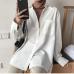 ZHISILAO Chic Solid Shirts Long Sleeve Cotton Linen Blouse Plus Size Shirts Oversize White Blouse Maxi Boyfriends Chemisier