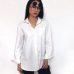 ZHISILAO Chic Solid Shirts Long Sleeve Cotton Linen Blouse Plus Size Shirts Oversize White Blouse Maxi Boyfriends Chemisier