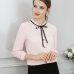 ih New Spring Autumn Tops Office Ladies Blouse Fashion Long Sleeve Bow Slim White Shirt Female Cute Bodycon Work Blouses Blusas