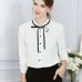 ih New Spring Autumn Tops Office Ladies Blouse Fashion Long Sleeve Bow Slim White Shirt Female Cute Bodycon Work Blouses Blusas